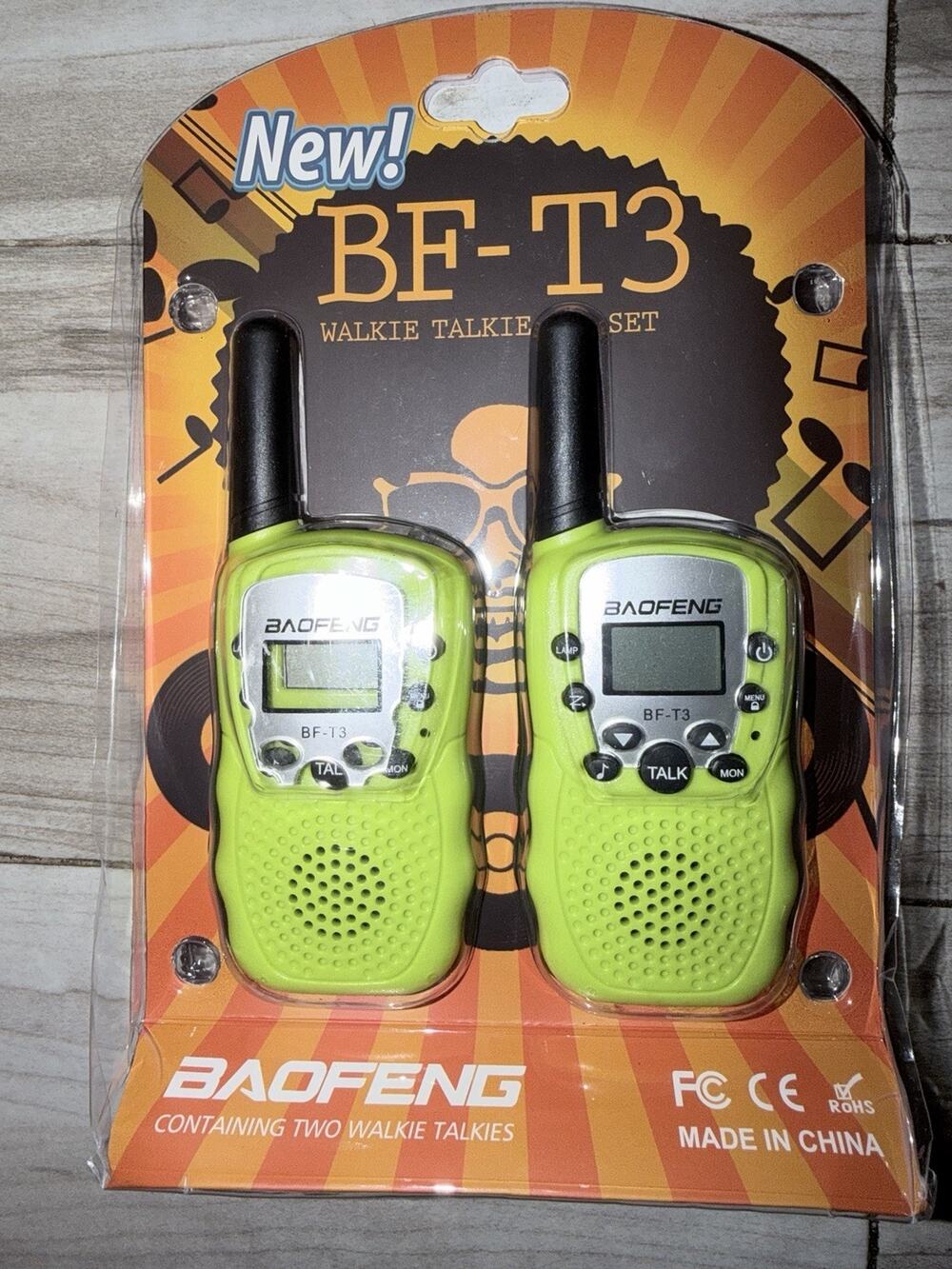 BF T3 Professional Two Way Pack Walkie-Talkies Lime Green